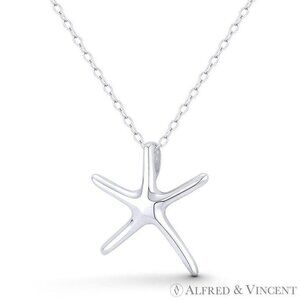 Starfish Ocean Sealife Charm Pendant in .925 Sterling Silver